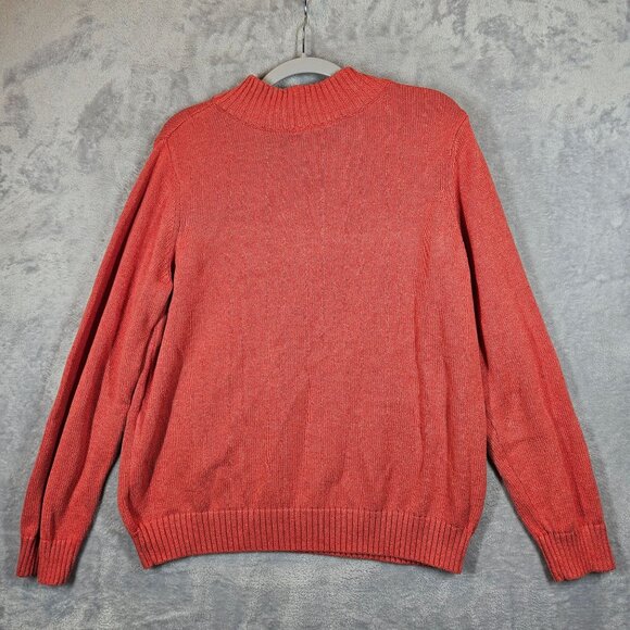 Croft&Barrow Sweater Women XL peachy feminine business Cotton preppy nerd school - Picture 2 of 9